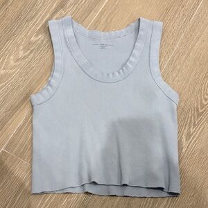 Brandy Melville Light Gray Ribbed Tank Top